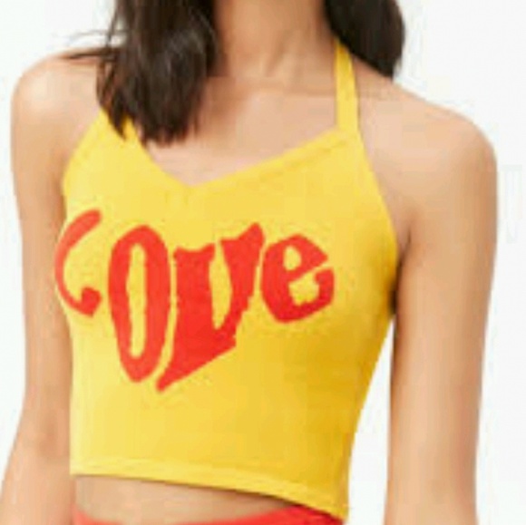 LOVE HALTER CROP TOP. NEW - Picture 7 of 7